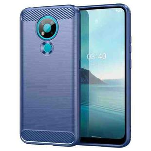 For Nokia 3.4 Brushed Texture Carbon Fiber TPU Phone Case(Blue)