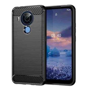 For Nokia 5.4 Brushed Texture Carbon Fiber TPU Phone Case(Black)