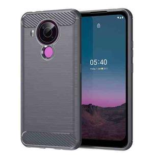 For Nokia 5.4 Brushed Texture Carbon Fiber TPU Phone Case(Grey)