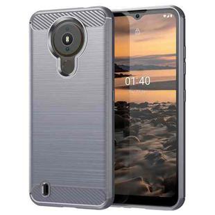 For Nokia 1.4 Brushed Texture Carbon Fiber TPU Phone Case(Grey)