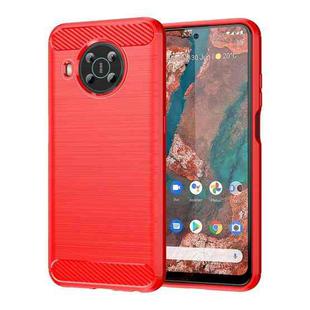 For Nokia X10 / X20 Brushed Texture Carbon Fiber TPU Phone Case(Red)