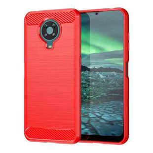 For Nokia 6.3 / 6.4 Brushed Texture Carbon Fiber TPU Phone Case(Red)