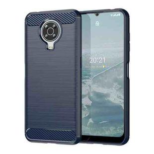 For Nokia G20 Brushed Texture Carbon Fiber TPU Phone Case(Blue)