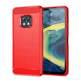 For Nokia XR20 Brushed Texture Carbon Fiber TPU Phone Case(Red)