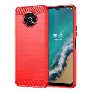 For Nokia G50 Brushed Texture Carbon Fiber TPU Phone Case(Red)