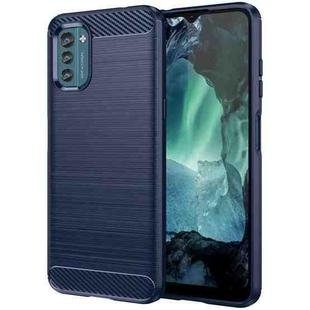 For Nokia G21 Brushed Texture Carbon Fiber TPU Phone Case(Blue)