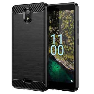 For Nokia C100 Brushed Texture Carbon Fiber TPU Phone Case(Black)