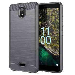 For Nokia C100 Brushed Texture Carbon Fiber TPU Phone Case(Grey)