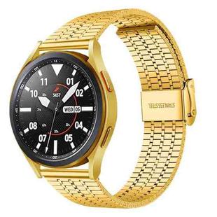 20mmFor Samsung Smart Watch Universal Seven-bead Stainless Steel Watch Band(Gold)