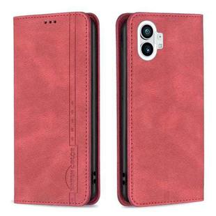 For Nothing Phone 1 Magnetic RFID Blocking Anti-Theft Leather Phone Case(Red)