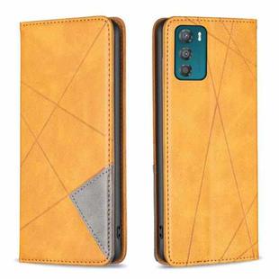 For Motorola Moto G42 4G Prismatic Invisible Magnetic Leather Phone Case(Yellow)