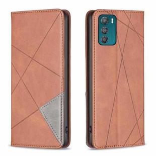 For Motorola Moto G42 4G Prismatic Invisible Magnetic Leather Phone Case(Brown)