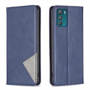 For Motorola Moto G42 4G Prismatic Invisible Magnetic Leather Phone Case(Blue)