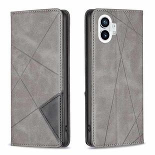 For Nothing Phone 1 Prismatic Invisible Magnetic Leather Phone Case(Grey)