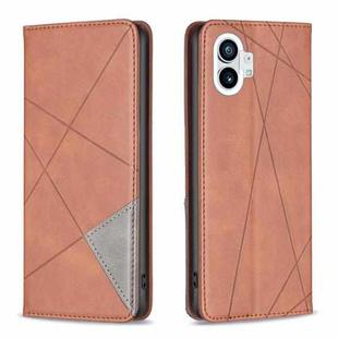 For Nothing Phone 1 Prismatic Invisible Magnetic Leather Phone Case(Brown)