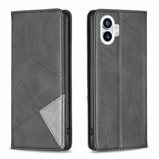 For Nothing Phone 1 Prismatic Invisible Magnetic Leather Phone Case(Black)