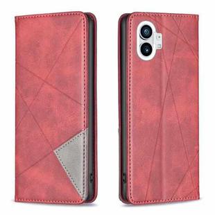 For Nothing Phone 1 Prismatic Invisible Magnetic Leather Phone Case(Red)