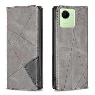 For Realme C30 Prismatic Invisible Magnetic Leather Phone Case(Grey)