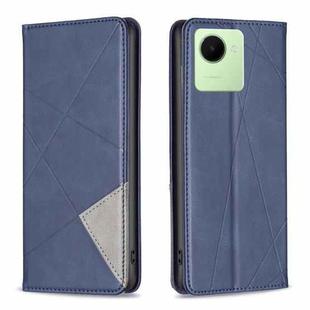 For Realme C30 Prismatic Invisible Magnetic Leather Phone Case(Blue)