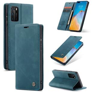 For Huawei P40 CaseMe-013 Multifunctional Horizontal Flip Leather Case with Card Slot & Holder & Wallet(Blue)