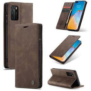 For Huawei P40 CaseMe-013 Multifunctional Horizontal Flip Leather Case with Card Slot & Holder & Wallet(Coffee)