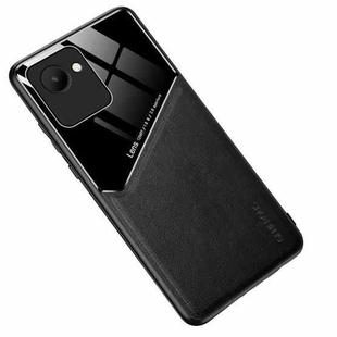 For Realme C30 All-inclusive Leather + Organic Glass Phone Case(Black)