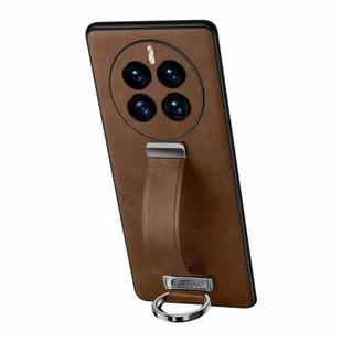 For Huawei Mate 50 SULADA Cool Series PC + Leather Texture Skin Feel Shockproof Phone Case(Brown)