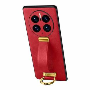 For Huawei Mate 50 Pro SULADA Cool Series PC + Leather Texture Skin Feel Shockproof Phone Case(Red)