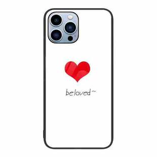 For iPhone 13 Pro Max Colorful Painted Glass Phone Case (Red Heart)