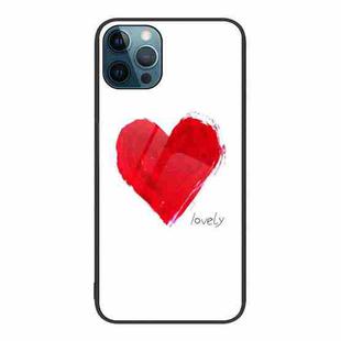 For iPhone 12 Pro Max Colorful Painted Glass Phone Case(Love)