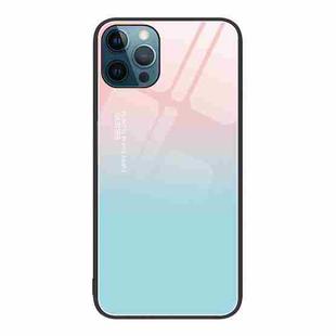 For iPhone 12 Pro Max Colorful Painted Glass Phone Case(Blue Sky)