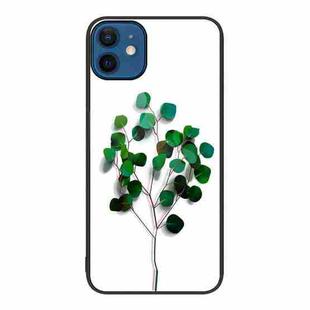 For iPhone 12 / 12 Pro Colorful Painted Glass Phone Case(Sapling)