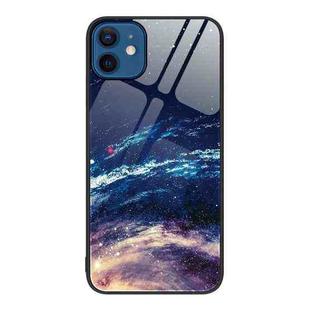 For iPhone 12 / 12 Pro Colorful Painted Glass Phone Case(Starry Sky)