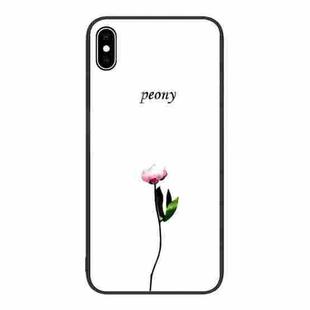 For iPhone XS Max Colorful Painted Glass Phone Case(A Flower)