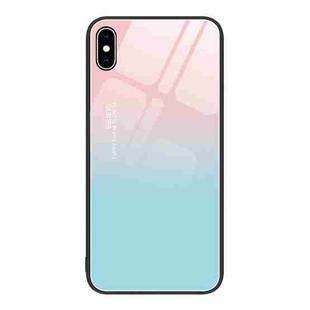 For iPhone XS Max Colorful Painted Glass Phone Case(Blue Sky)