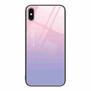 For iPhone XS Max Colorful Painted Glass Phone Case(Purple Sky)