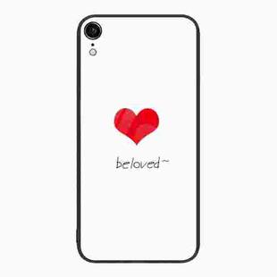 For iPhone XR Colorful Painted Glass Phone Case(Red Heart)