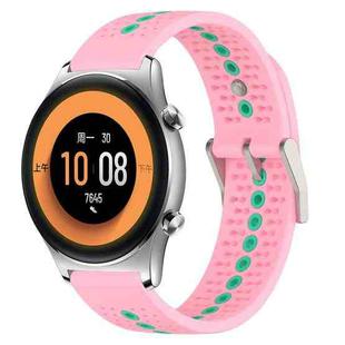 For Honor Watch GS 3 22mm Color Hole Silicone Watch Band(Pink Teal Green)