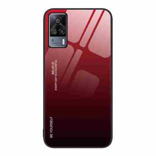 For vivo S9e Gradient Color Glass Case(Red Black)