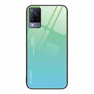 For vivo S9 Gradient Color Glass Case(Green Cyan)