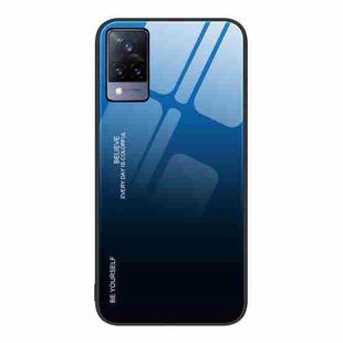 For vivo S9 Gradient Color Glass Case(Blue Black)