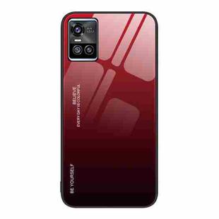 For vivo S10 Gradient Color Glass Case(Red Black)