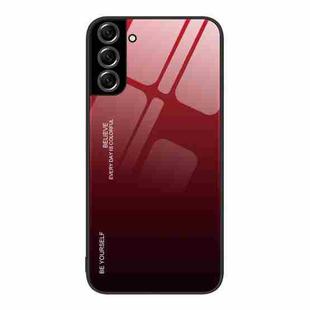 For Samsung Galaxy S22+ 5G Gradient Color Glass Case(Red Black)