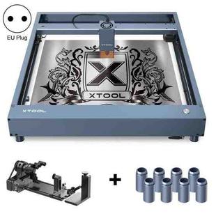XTOOL D1 Pro-10W High Accuracy DIY Laser Engraving & Cutting Machine + Rotary Attachment + Raiser Kit, Plug Type:EU Plug(Metal Gray)