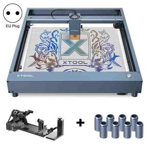XTOOL D1 Pro-20W High Accuracy DIY Laser Engraving & Cutting Machine + Rotary Attachment + Raiser Kit, Plug Type:EU Plug(Metal Gray)