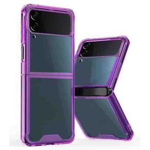 For Samsung Galaxy Z Flip4 Acrylic + TPU Transparent Protective Phone Case(Purple)
