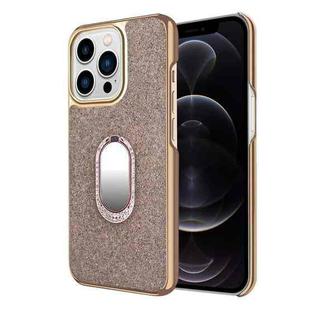 For iPhone 12 Pro Diamond Ring Holder Phone Case(Gold)