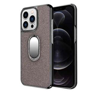 For iPhone 12 Pro Diamond Ring Holder Phone Case(Dark Grey)