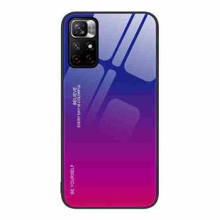 For Xiaomi Redmi Note 11 5G/Poco M4 Pro Gradient Color Glass Case(Purple Red)