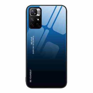 For Xiaomi Redmi Note 11 5G/Poco M4 Pro Gradient Color Glass Case(Blue Black)